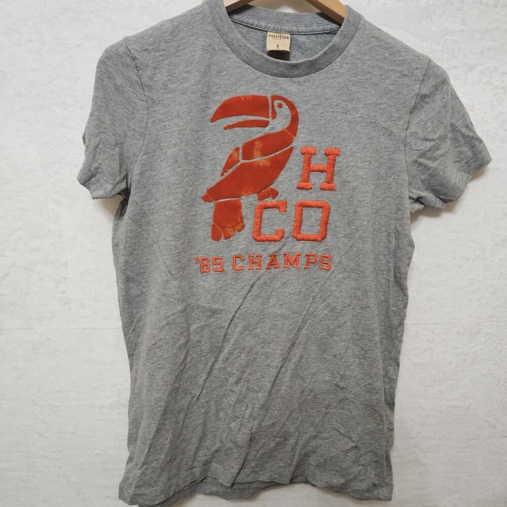Mens Hollister T Shirt S Vtg Y2K Coastal Mallcore Surf Embroidered Toucan